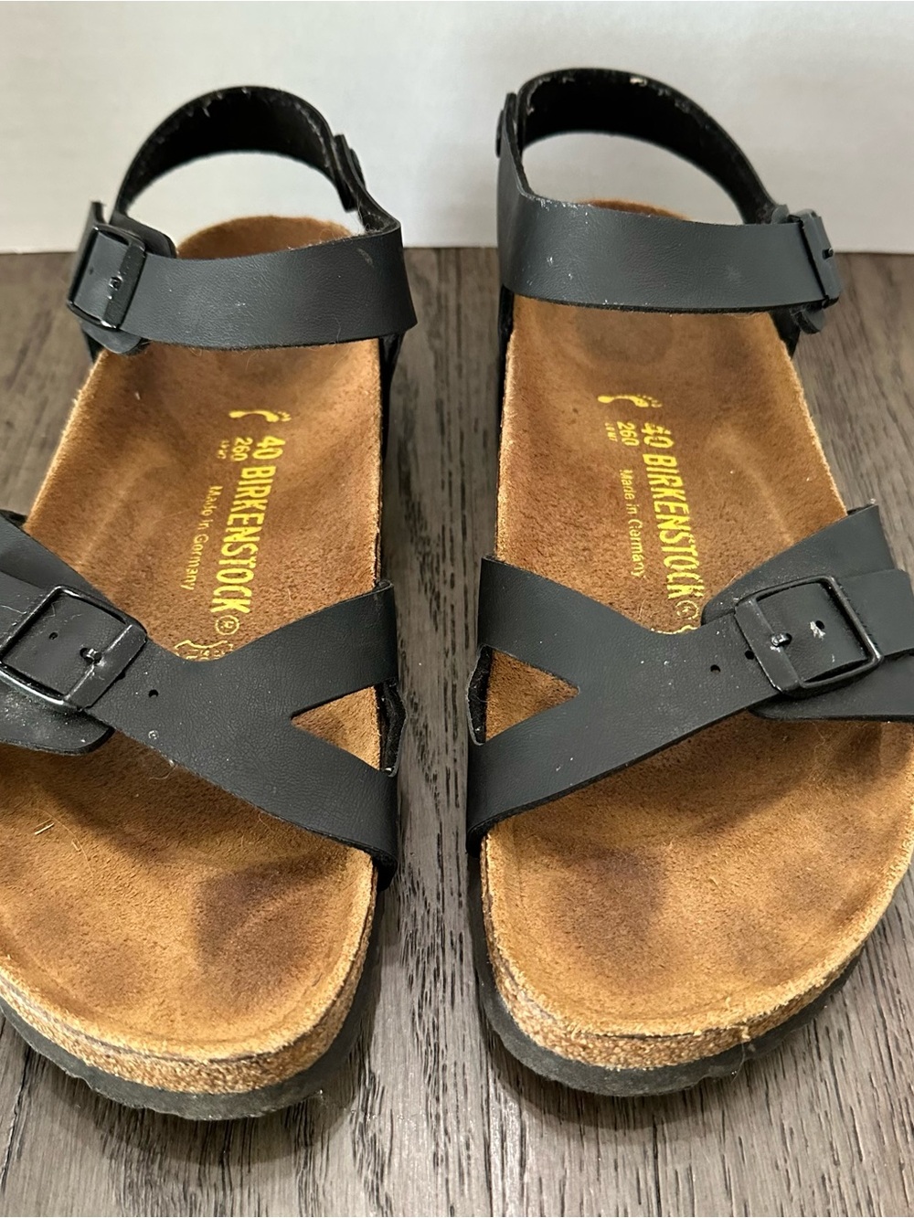 Birkenstock Black Strappy Leather Sandals